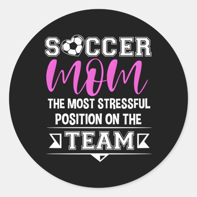 Soccer Mother Gameday Soccer Mum Classic Round Sticker (Front)