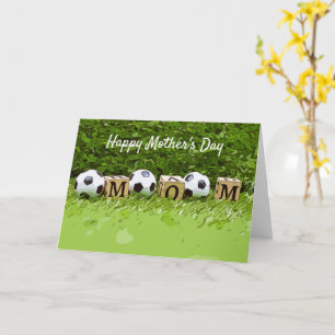 Soccer Mother's Day with ball  and word MOM   Card
