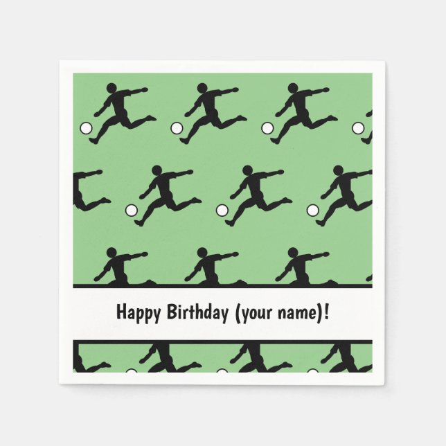 Soccer Motif with Footballers - Fun Boys / Men's Napkin (Front)