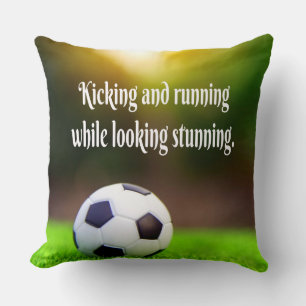 Soccer Motivational Inspirational Green Field Cushion