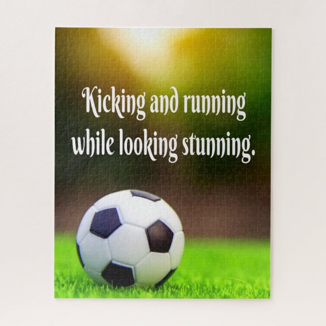 Soccer Motivational Inspirational Green Field Jigsaw Puzzle (Vertical)