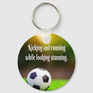 Soccer Motivational Inspirational Green Field Key Ring