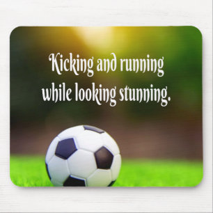 Soccer Motivational Inspirational Green Field Mouse Mat