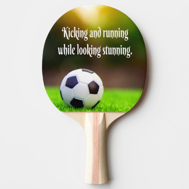 Soccer Motivational Inspirational Green Field Ping Pong Paddle (Front)