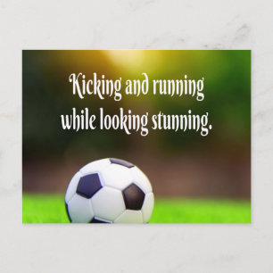 Soccer Motivational Inspirational Green Field Postcard