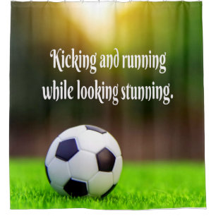 Soccer Motivational Inspirational Green Field Shower Curtain