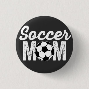 soccer mum 3 cm round badge