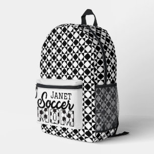 Soccer Mum Abstract Pattern Personalised Printed Backpack