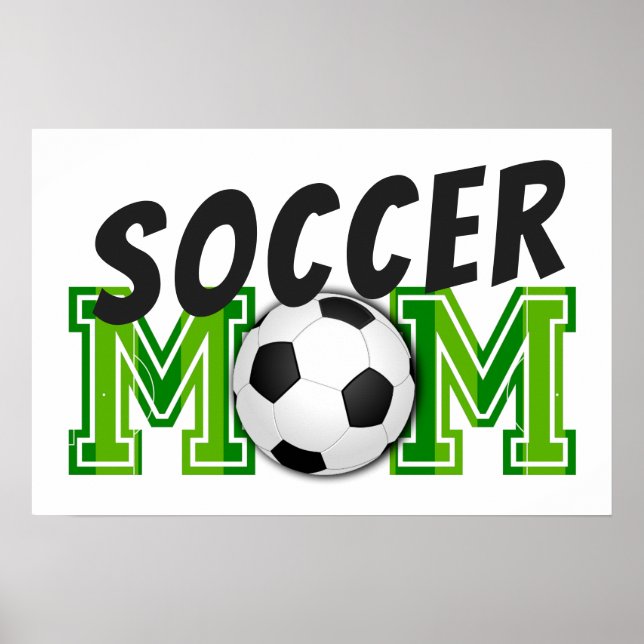 Soccer Mum Ball and Field Football Pitch Poster (Front)