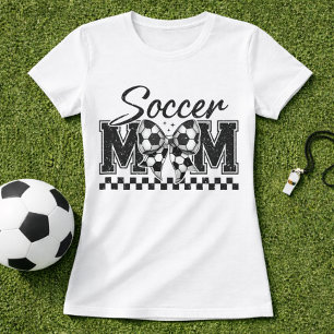 Soccer Mum Chequered Bow T-Shirt