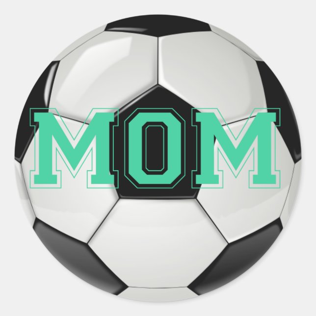 Soccer Mum Custom Colours Classic Round Sticker (Front)