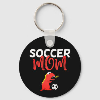 Soccer mum cute T-Rex dinosaur Key Ring