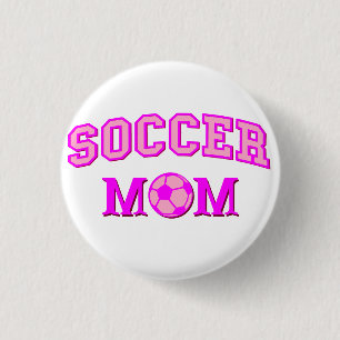 Soccer Mum Drawing And Text All Pink 3 Cm Round Badge