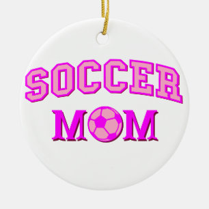 Soccer Mum Drawing And Text All Pink Ceramic Tree Decoration
