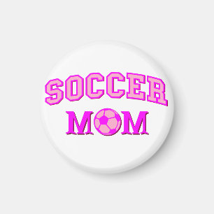 Soccer Mum Drawing And Text All Pink Magnet