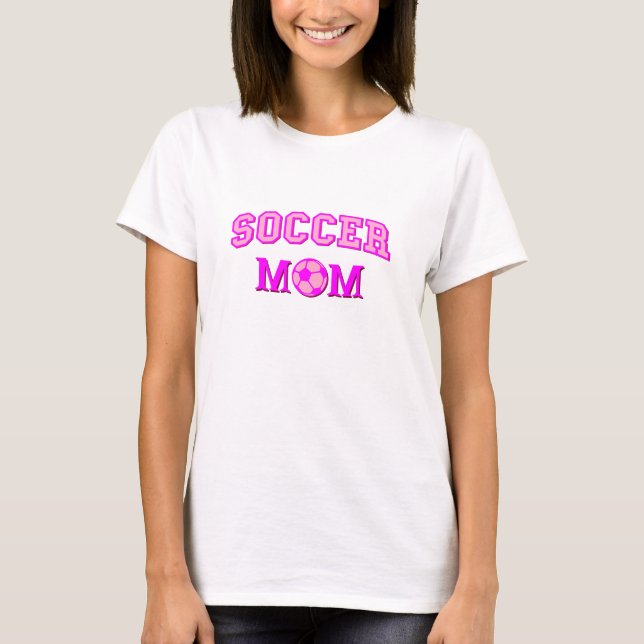 Soccer Mum Drawing And Text All Pink T-Shirt (Front)