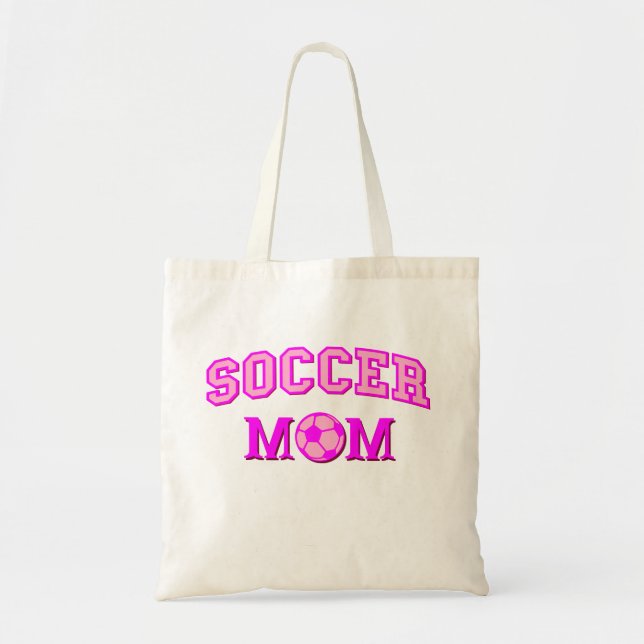 Soccer Mum Drawing And Text All Pink Tote Bag (Front)
