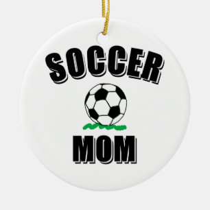 Soccer Mum Drawing And Text Ceramic Tree Decoration