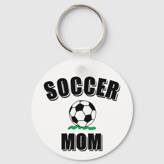 Soccer Mum Drawing And Text Key Ring (Front)