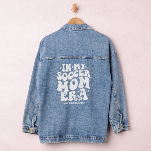 Soccer Mum Era Personalised Kid Names Game Day Denim Jacket (Hangar)