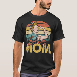 Soccer Mum Funny Soccer Ball Womens Retro Vintage T-Shirt