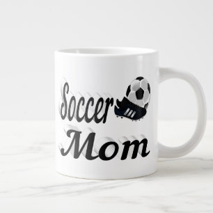 Soccer Mum half text Giant Coffee Mug