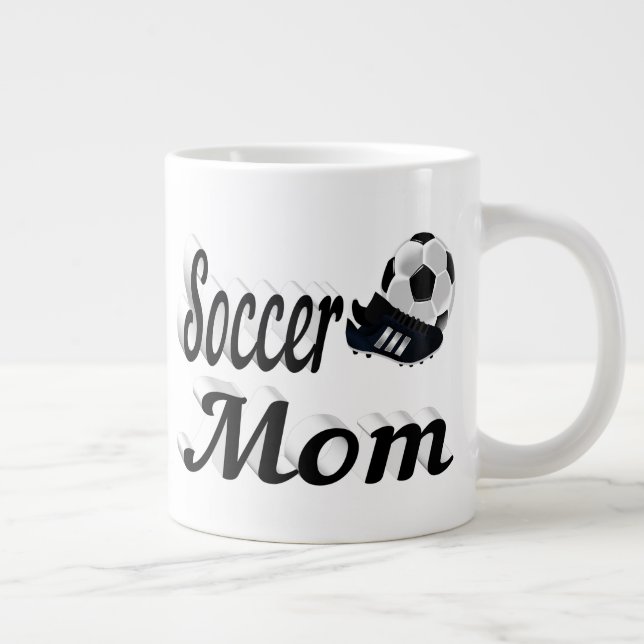 Soccer Mum half text Giant Coffee Mug (Right)
