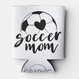 Soccer Mum Heart Ball Can Cooler