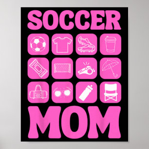 Soccer Mum Icons Soccer Essential  Poster