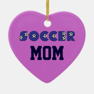 Soccer Mum in Blue Ceramic Tree Decoration