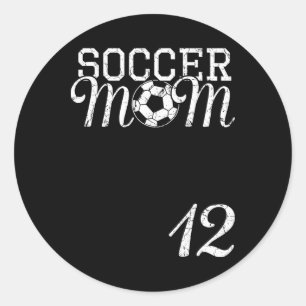 Soccer Mum Jersey Number 12 Favourite Player #12 T Classic Round Sticker