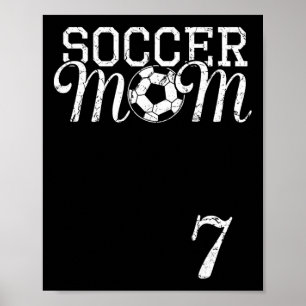 Soccer Mum Jersey Number 7 Favourite Player #7 Tea Poster