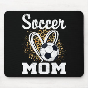 Soccer Mum Leopard Heart  Mouse Mat