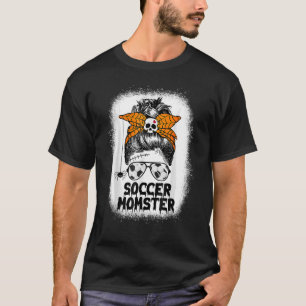 Soccer Mum Life Messy Bun Halloween Women Soccer M T-Shirt