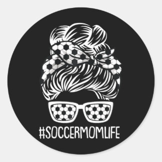 Soccer Mum Life Mothers-day Sport Lover Mama Mummy Classic Round Sticker