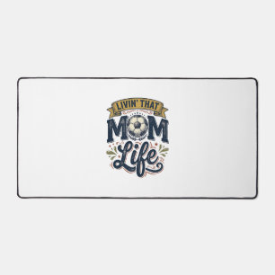 Soccer Mum Life Vintage Engraving Shirt Design_1 Desk Mat