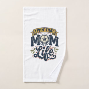Soccer Mum Life Vintage Engraving Shirt Design_1 Hand Towel