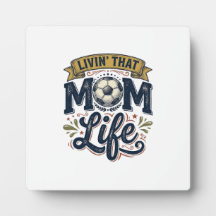 Soccer Mum Life Vintage Engraving Shirt Design_1 Plaque