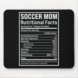 Soccer Mum Ll Mum Nutritional Facts Funny Mothers Mouse Mat