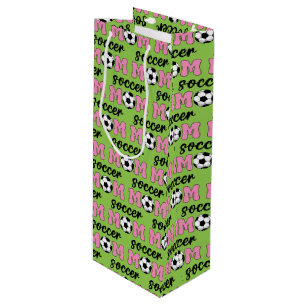 Soccer Mum Mother's Day Pattern Wine Gift Bag