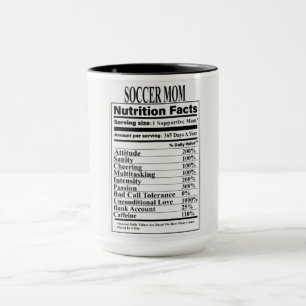 Soccer Mum Nutrition Facts Mug