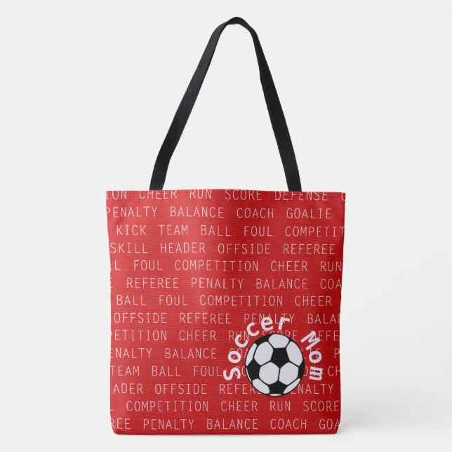 Soccer Mum Red Over All Print Bag (Front)