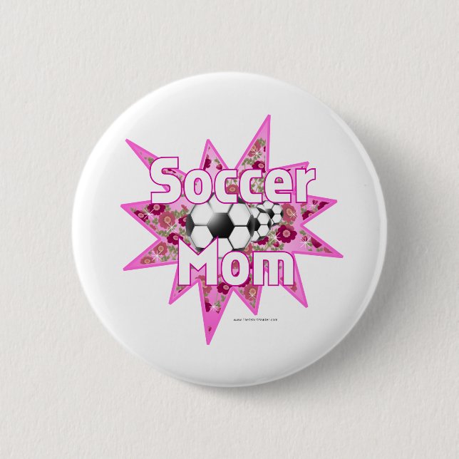 Soccer Mum Roses 6 Cm Round Badge (Front)