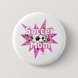 Soccer Mum Roses 6 Cm Round Badge