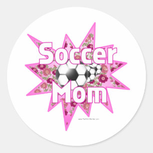 Soccer Mum Roses Classic Round Sticker