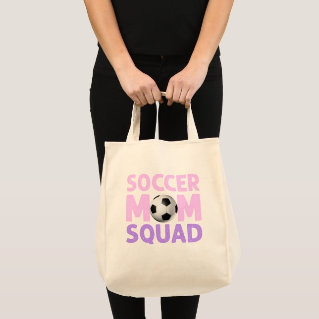 Soccer Mum Squad in Pink and Purple    Tote Bag (Front (Product))