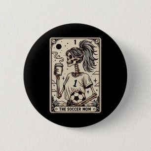 Soccer Mum Tarot Card, Vintage Halloween Soccer Ma 6 Cm Round Badge