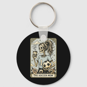 Soccer Mum Tarot Card, Vintage Halloween Soccer Ma Key Ring
