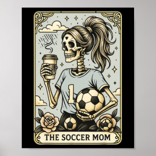 Soccer Mum Tarot Card, Vintage Halloween Soccer Ma Poster