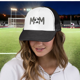 Soccer Mum Trendy Polka Dot Soccer Ball Custom Trucker Hat